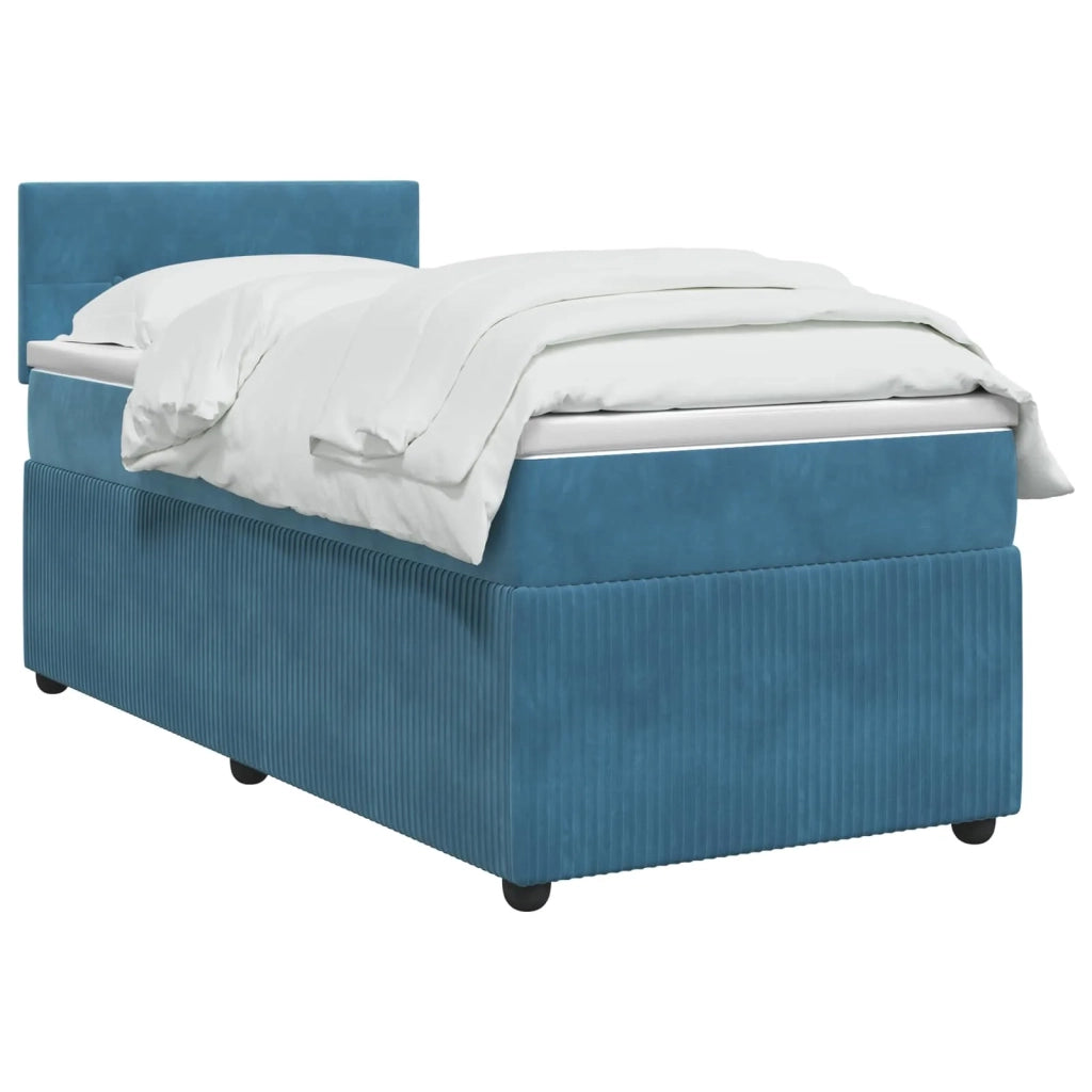 Letto box spring con materasso Blu 100 x 200 cm Velluto 3453087