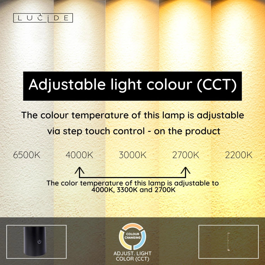 Lampada da terra ORTOLAN LED dimmerabile taupe Lucide