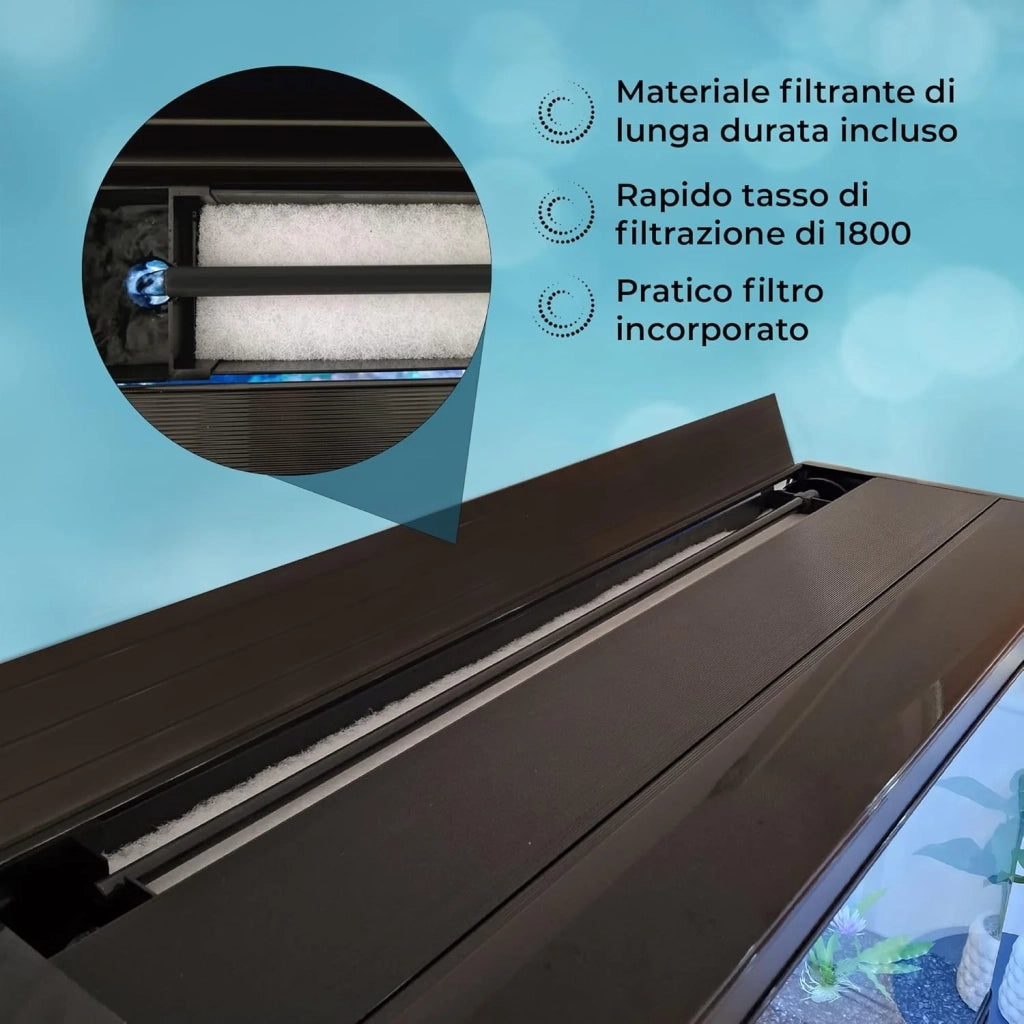 Acquario Grande per Ufficio, Casa e Reception 300 Litri Armadietto Nero