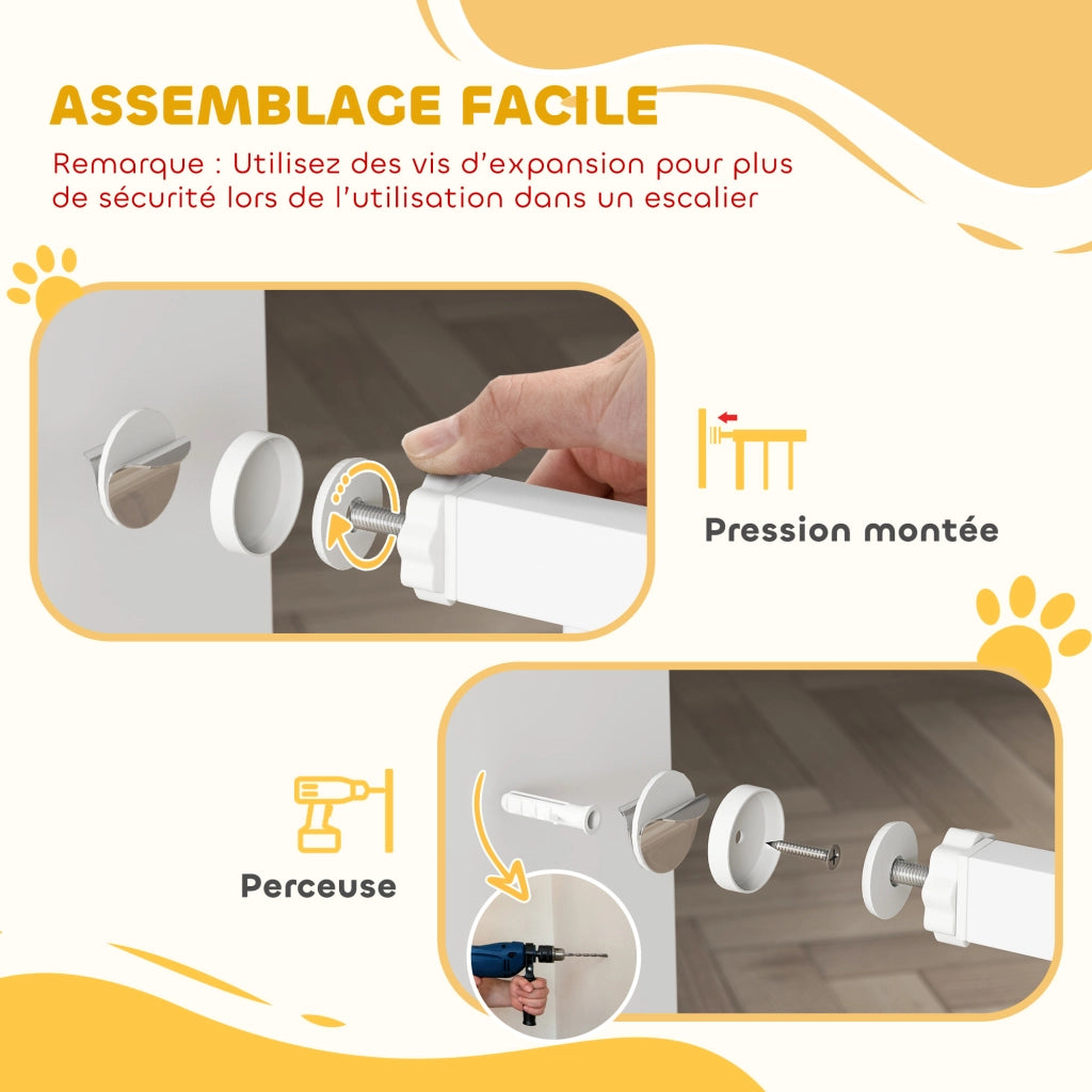 Barriera Sicurezza Bambini e Animali ¨C Minimal ¨C Bianco 76-102 cm