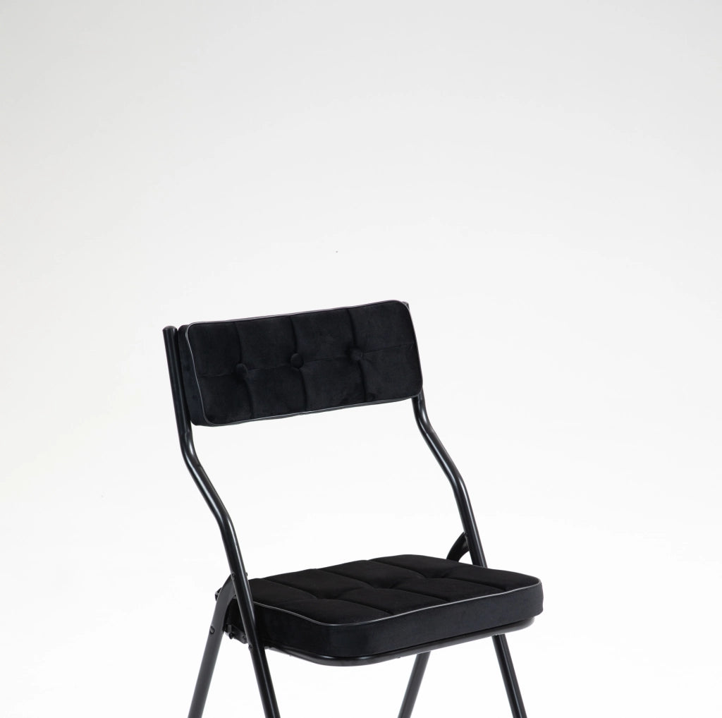 SEDIA Pieghevole Imbottita Set da 2 pezzi Nero in Acciaio