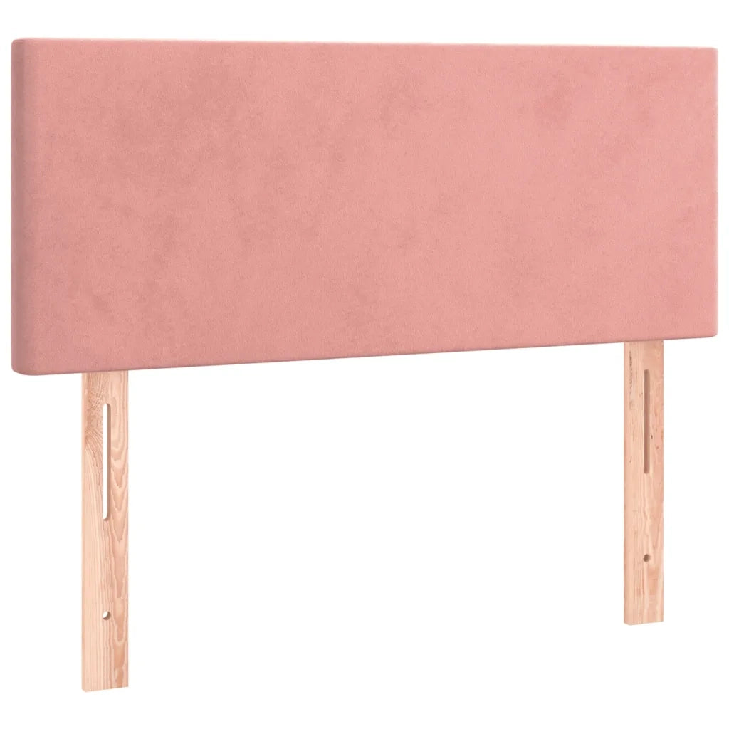 Letto a Molle con Materasso e LED Rosa 90x200 cm in Velluto