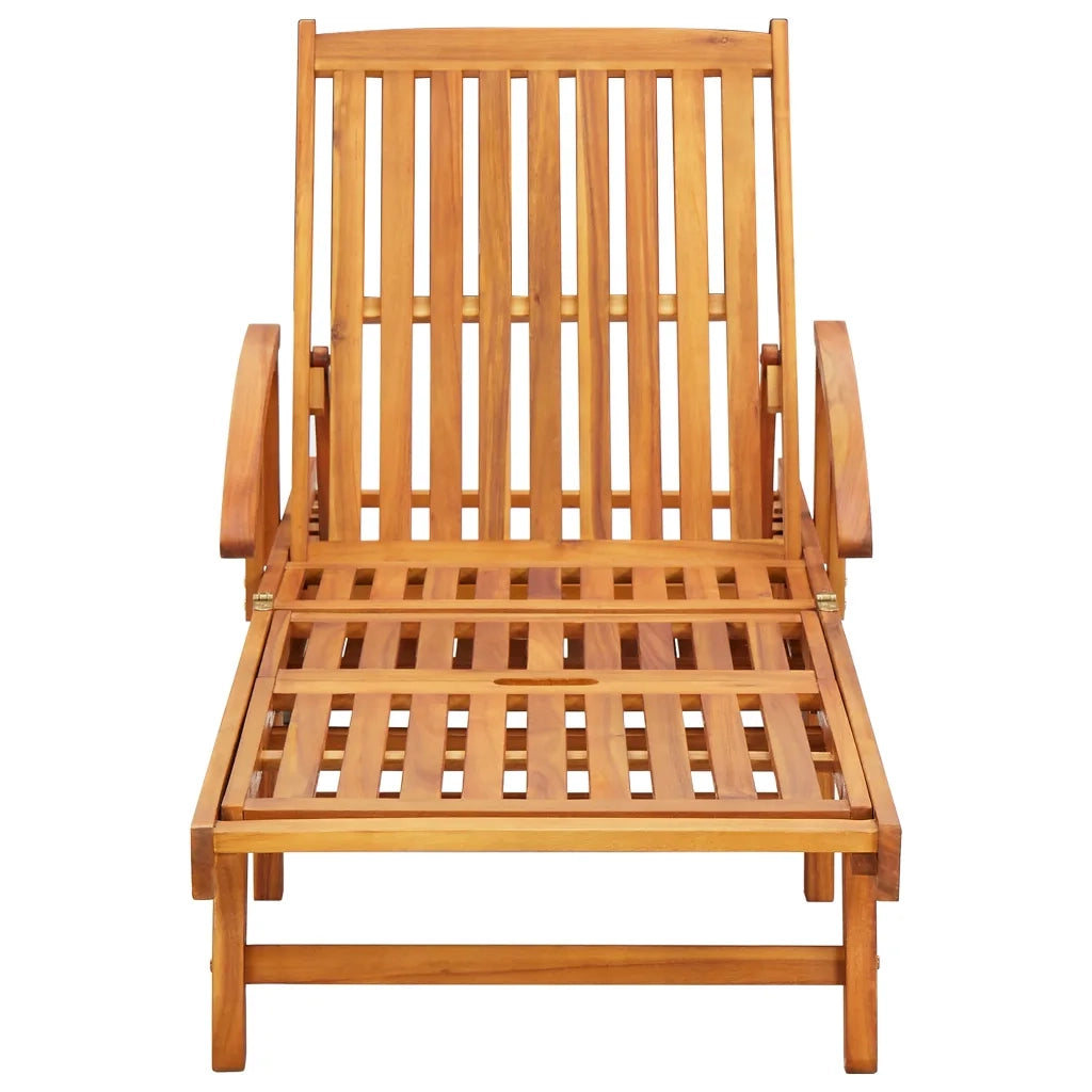 Sdraio 2 pz con Cuscini in Legno Massello di Acacia 3077330