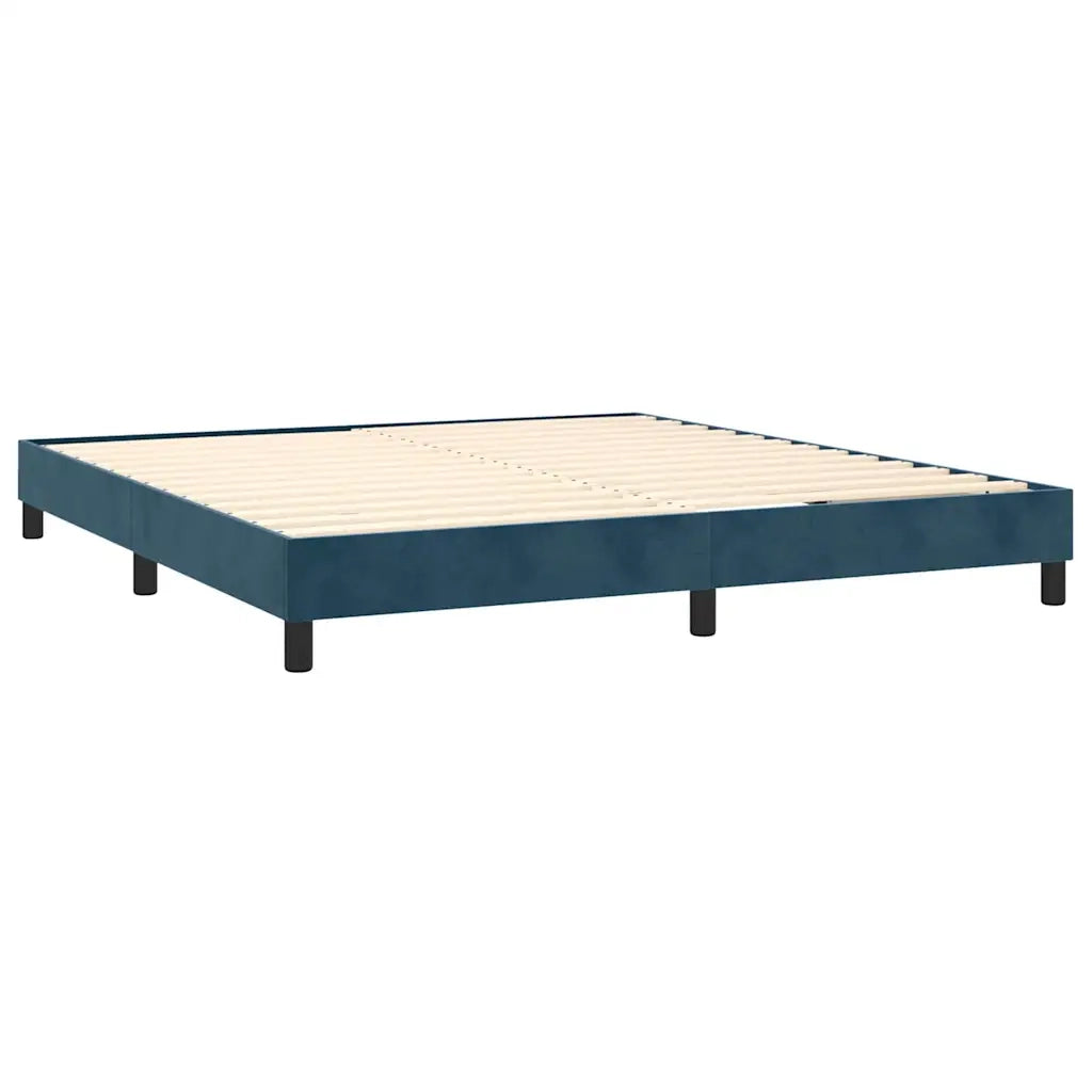 Letto a Molle con Materasso e LED Blu Scuro 180x200 cm 3134301