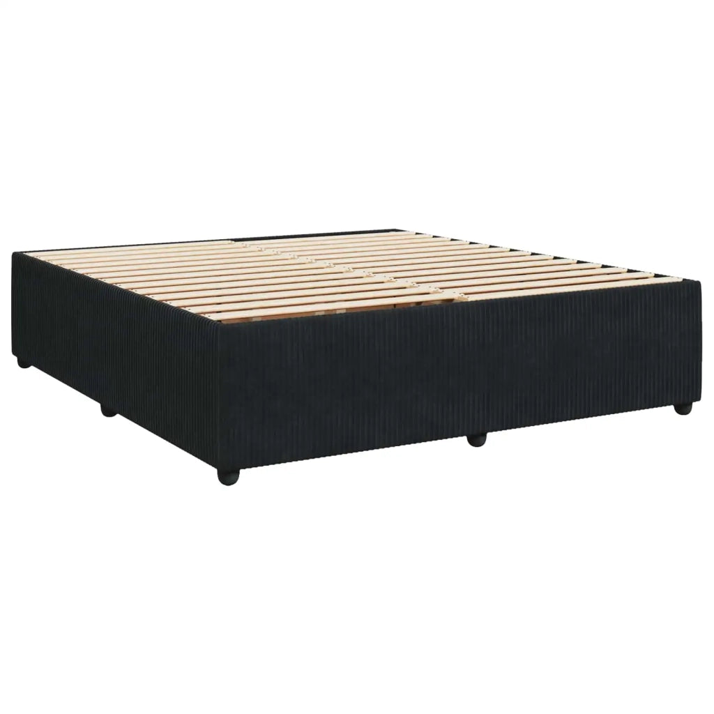 Letto box spring con materasso Nero 180 x 200 cm Velluto 3453187