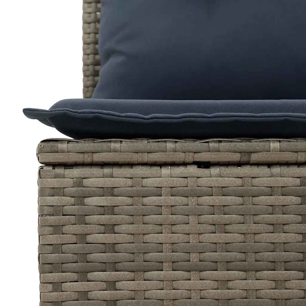 Set Divani da Giardino 8 pz con Cuscini Grigio in Polyrattan 3255851