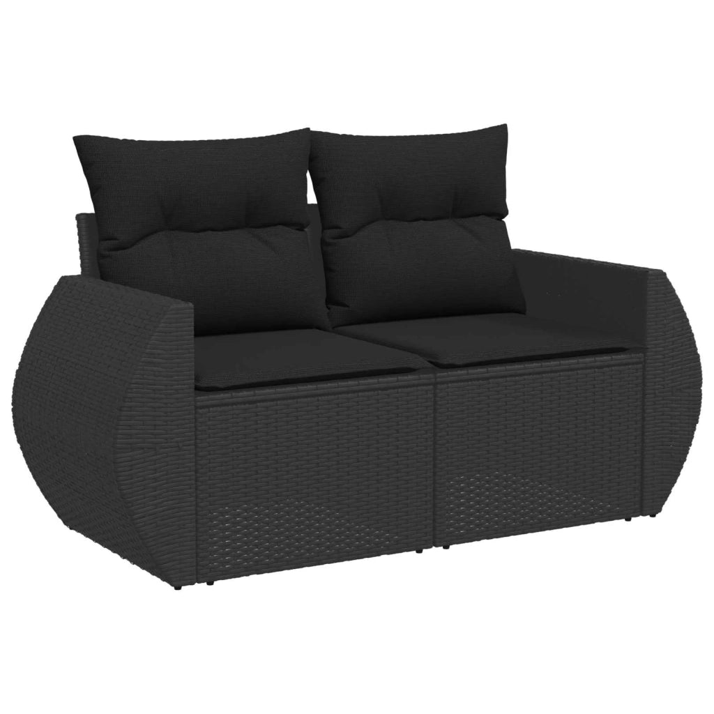 Set Divano da Giardino con cuscino 8 pcs Nero polyrattan 3363814
