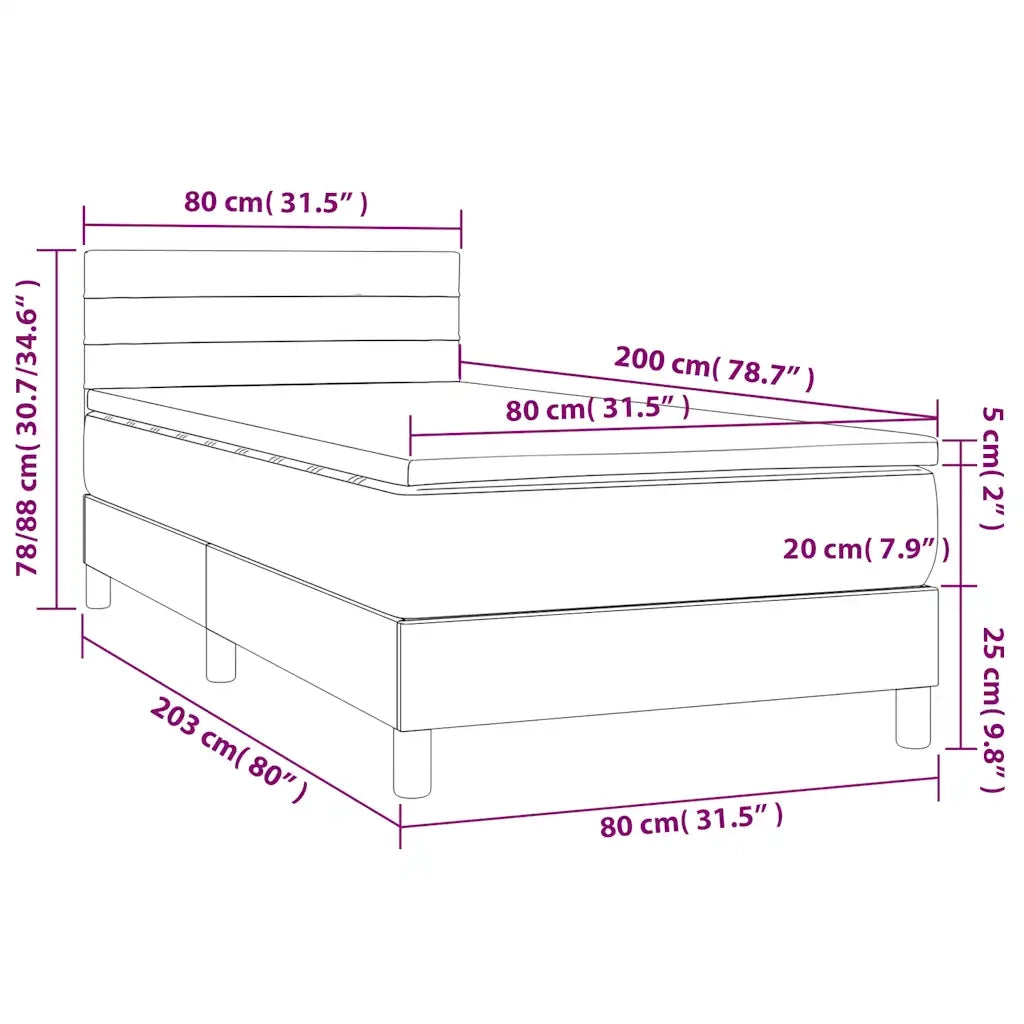 Giroletto a Molle con Materasso Blu 80x200 cm inTessuto