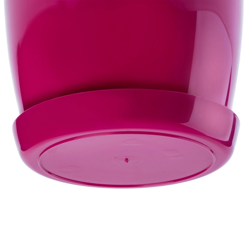 Vaso da fiori KADAX con sottovaso e coperchio in plastica, 12 cm, rosa.