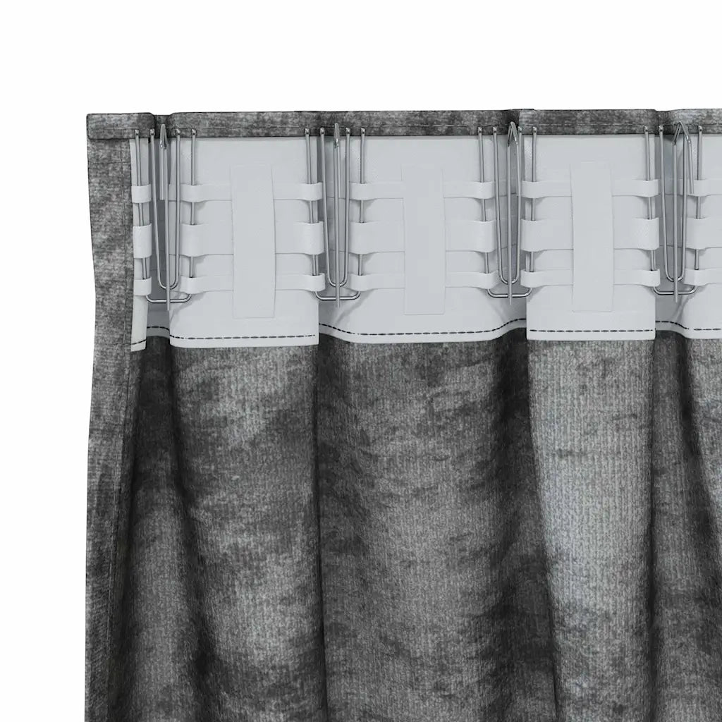 Tende in Velluto con tende 2 pcs Grigio 260 x 140 cm Velluto 4107692