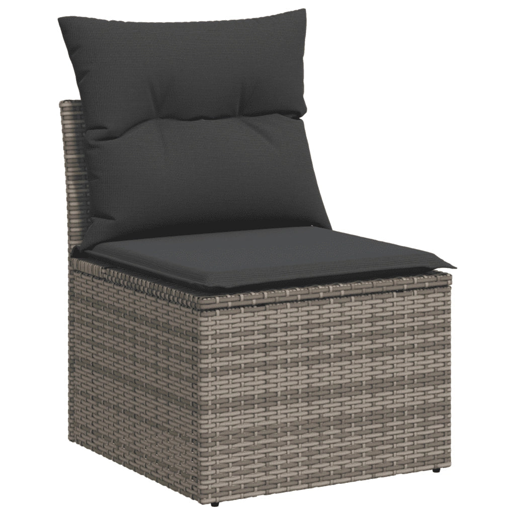 Set Divano da Giardino 6 pz con Cuscini Grigio in Polyrattan 3259939