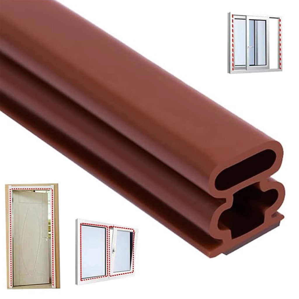 Guarnizione isolante adesiva per porta marrone 10 x 10 mm, 6 m