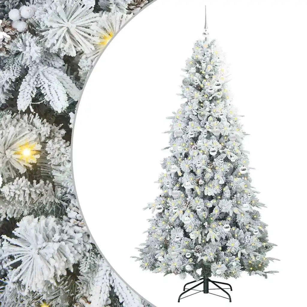 Albero di Natale Artificiale con Rami Pieghevoli Bianco 210 cm