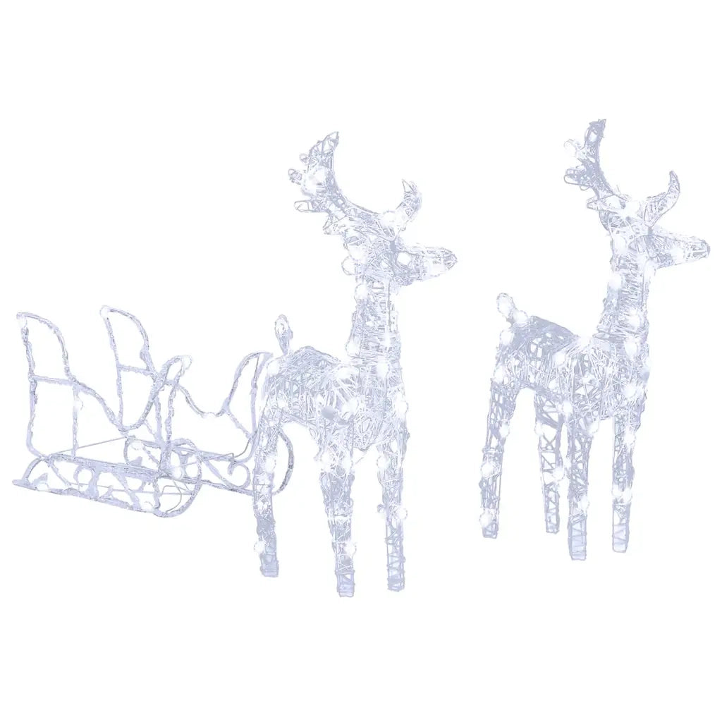 Decorazione Natalizia Renne e Slitta 160 LED 130 cm in Acrilico 289979