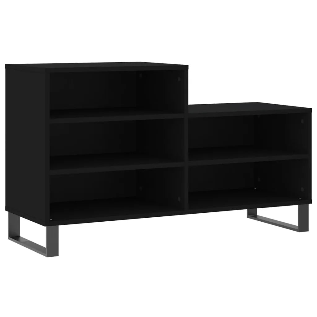 Scarpiera | Mobile per scarpe Nera 102x36x60 cm in Legno Multistrato