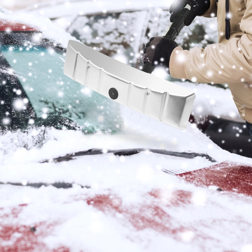 Rastrello da neve per tetti in alluminio da giardino con altezza regolabile 190-630cm-Utensili