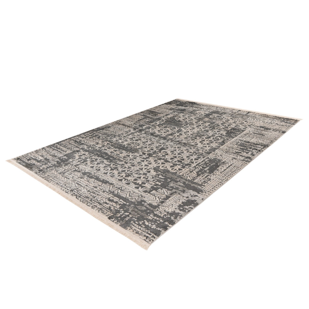 Tappeto Vintage Adela in Grigio e Blu 80x150 cm
