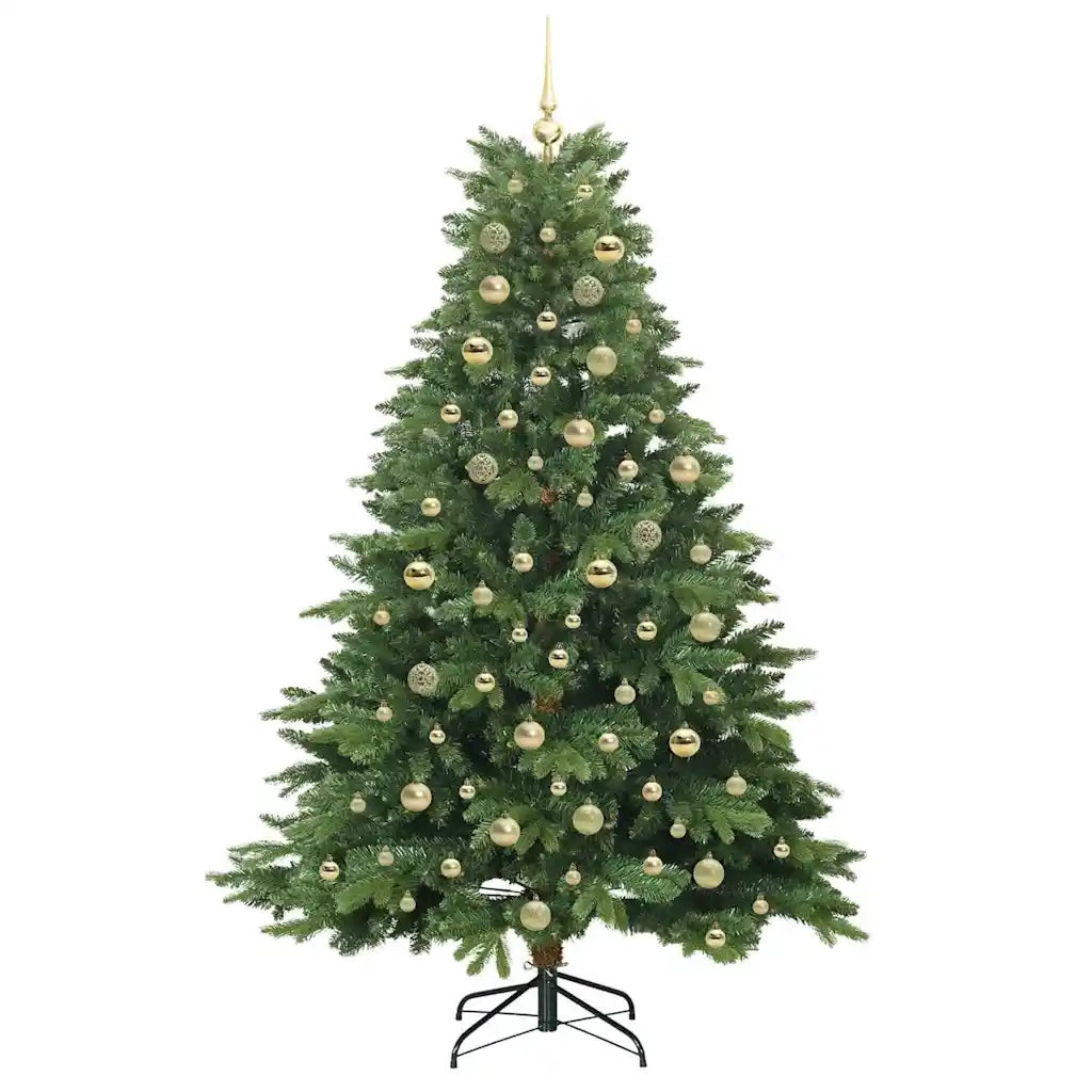 Albero di Natale artificiale con 300 LED Verde 180 cm PE e PVC