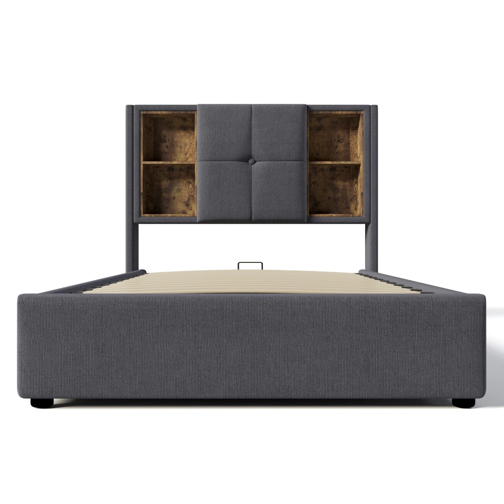 Letto singolo imbottito 90x200 cm con ricarica wireless