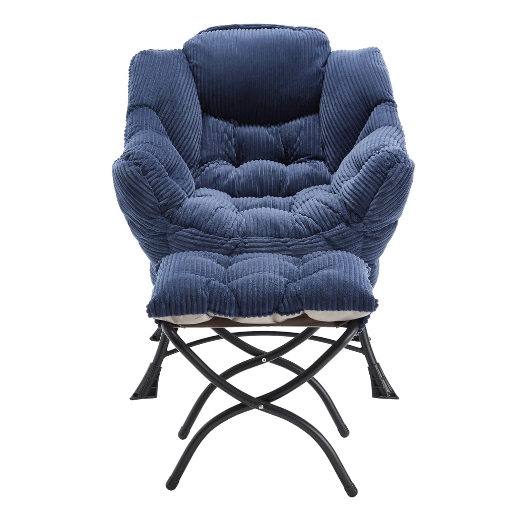 Poltrona Relax con Poggiapiedi e Braccioli ¨C Xylo ¨C Blu
