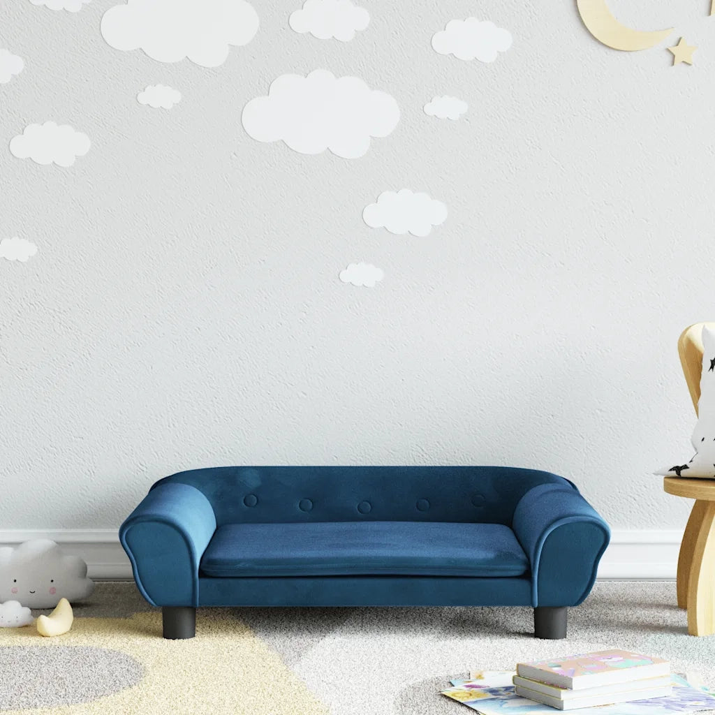 Divano per Bambini Blu 70x45x26 cm in Velluto 3196400
