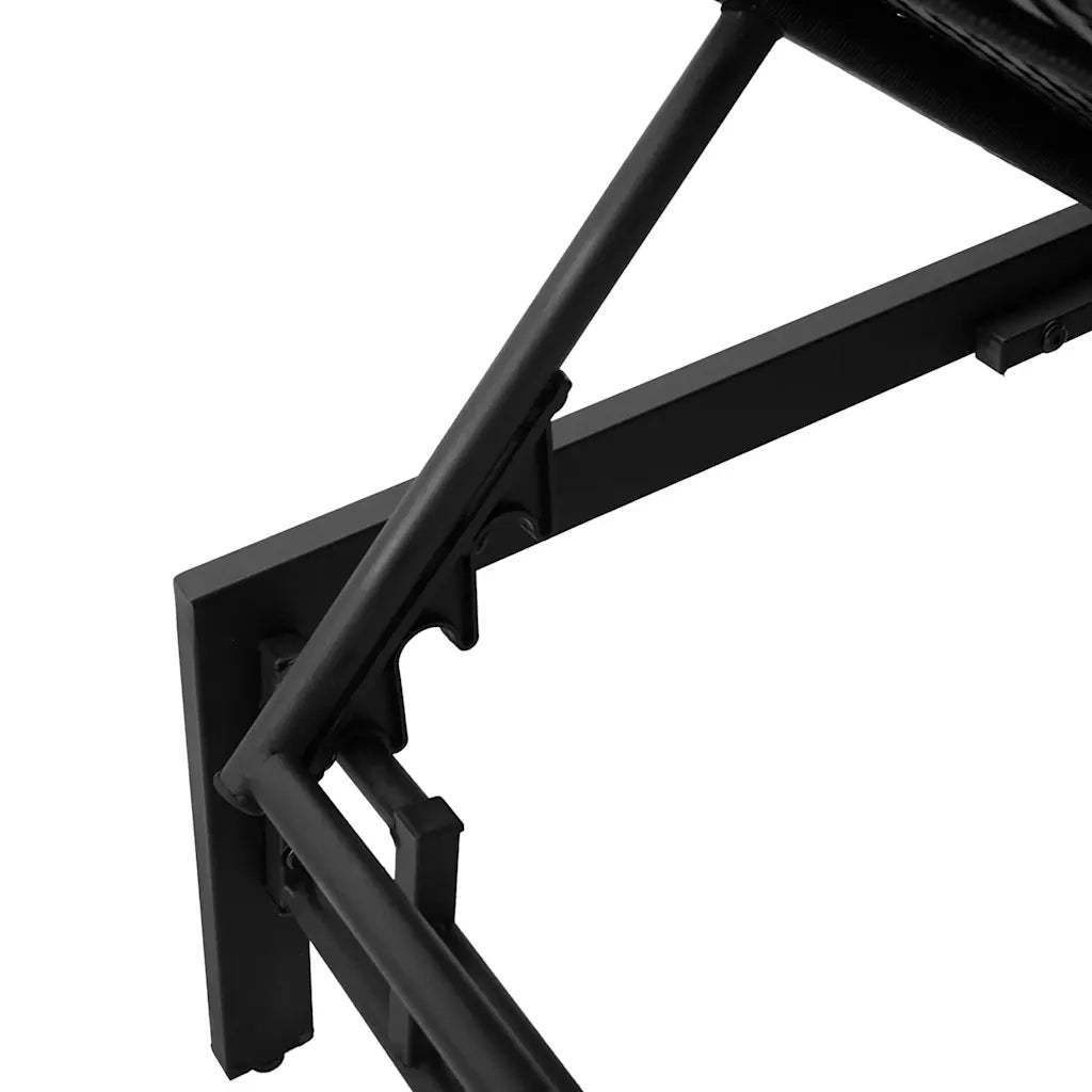Lettino Prendisole con Cuscino Nero in Polyrattan 4104087
