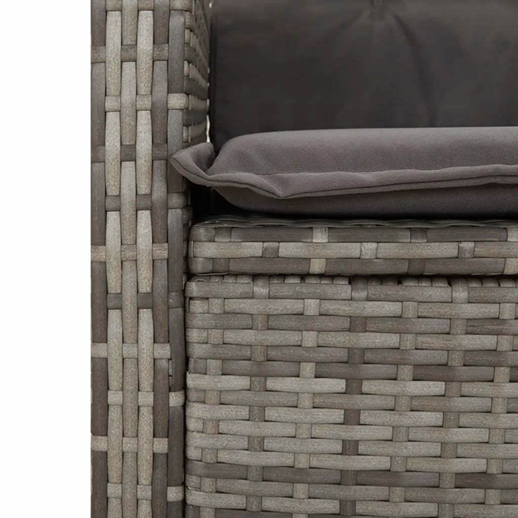 Set da Pranzo da Giardino 5 pz con Cuscini in Polyrattan Grigio 3277401
