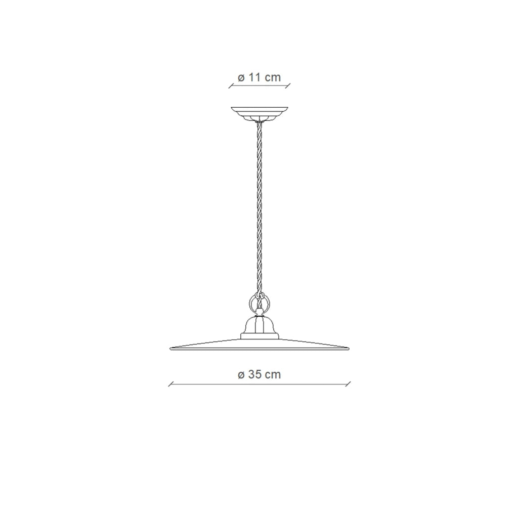 Lampadario Industrial Potenza Ferro E Ceramica Nero Diam. 35Cm 1 Luce E27