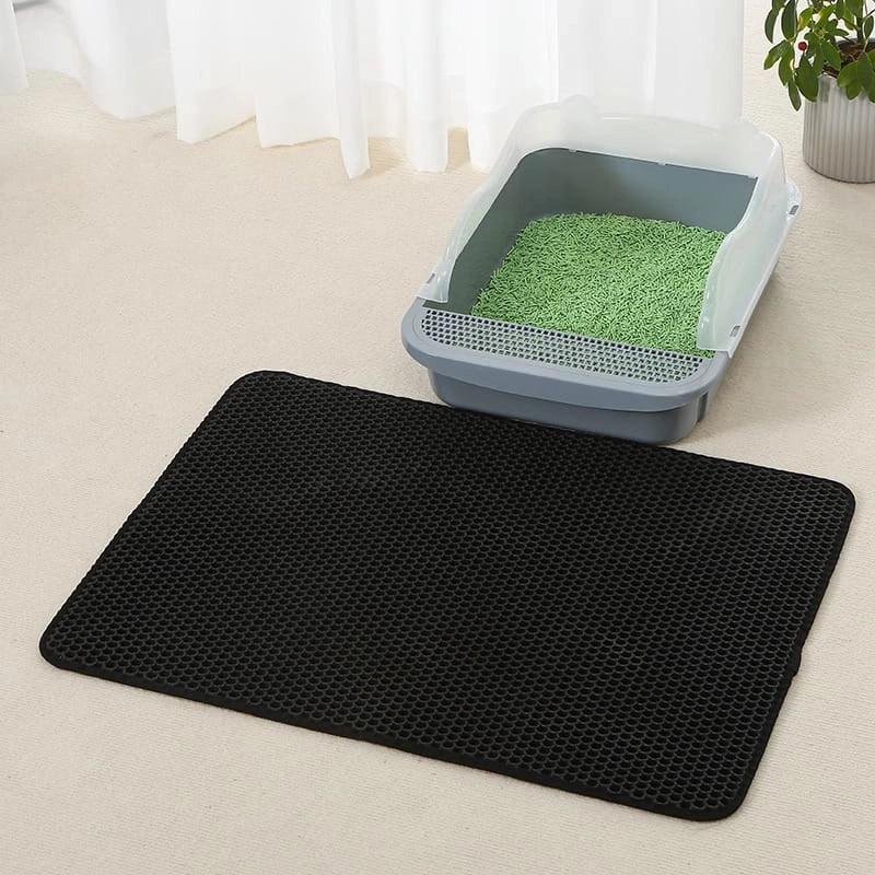 Tappetino per lettiera Valora igienico nero facile da pulire 60x45cm