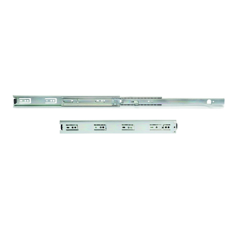 Set di guide a sfere per cassetti con estrazione totale, altezza 45 mm, lunghezza 450 mm, Acciaio, Zincato bianco