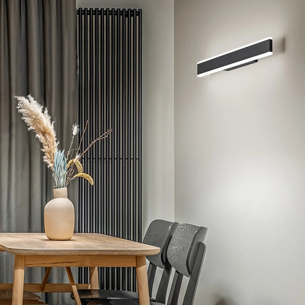 Applique Moderna Kante Metallo Nero Acrilico Led 16W Cct 3000/4000/6000K