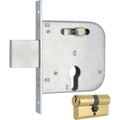 SERRATURA CANCELLO INFILARE 138 MG - B.Q ZINC F.MM 20 F.SAGOM M2+SCR+POM E.MM 50 CF=PZ2- 1 confezioni