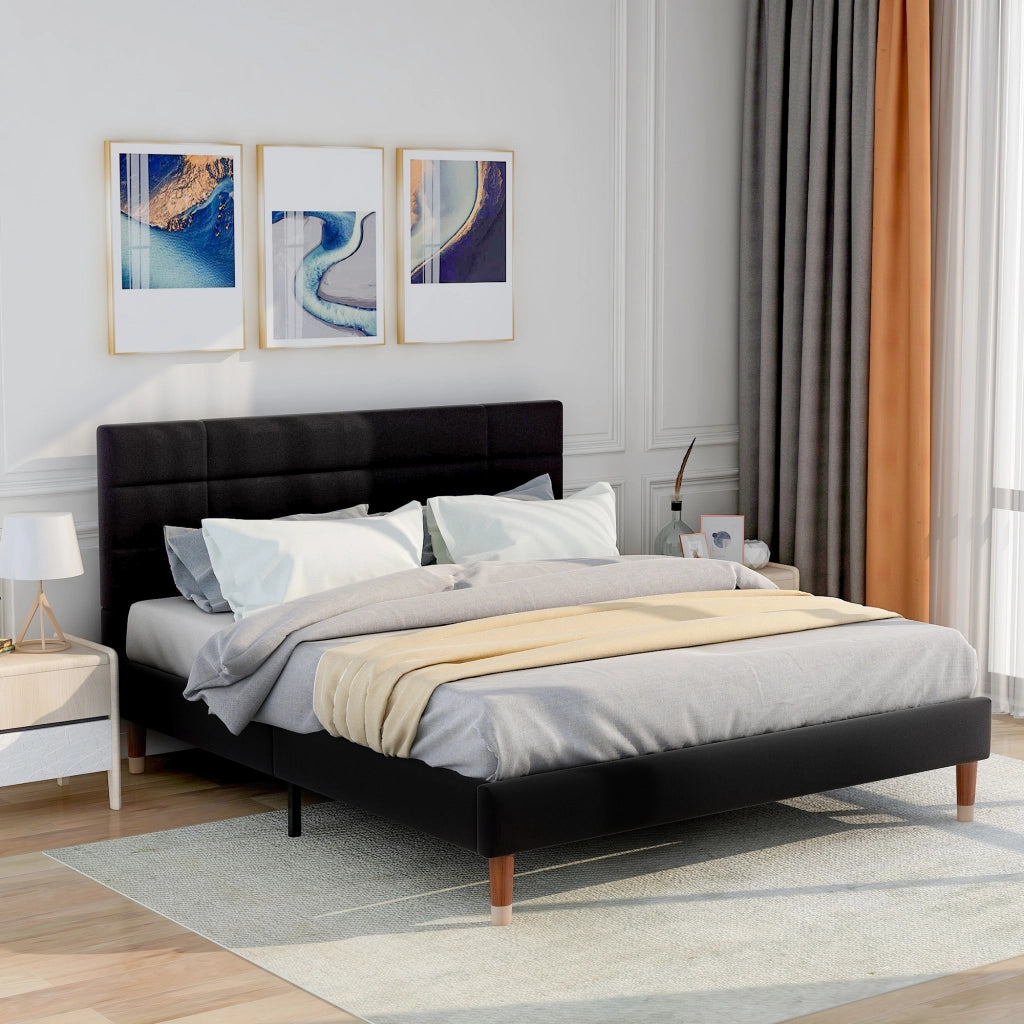 Letto contenitore 180 ¡Á 200 cm con 2 comodini e luci da lettura USB e Type-C; velluto beige
