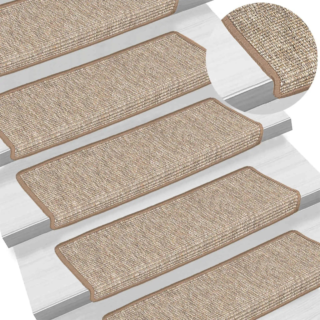 Tappetini per scale 15 pz 65x21x4 cm Marrone chiaro 326910