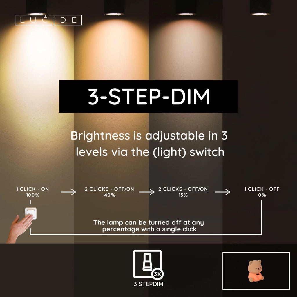 Lampada da notte bimbo LED marrone PINCHA BEAR Lucide
