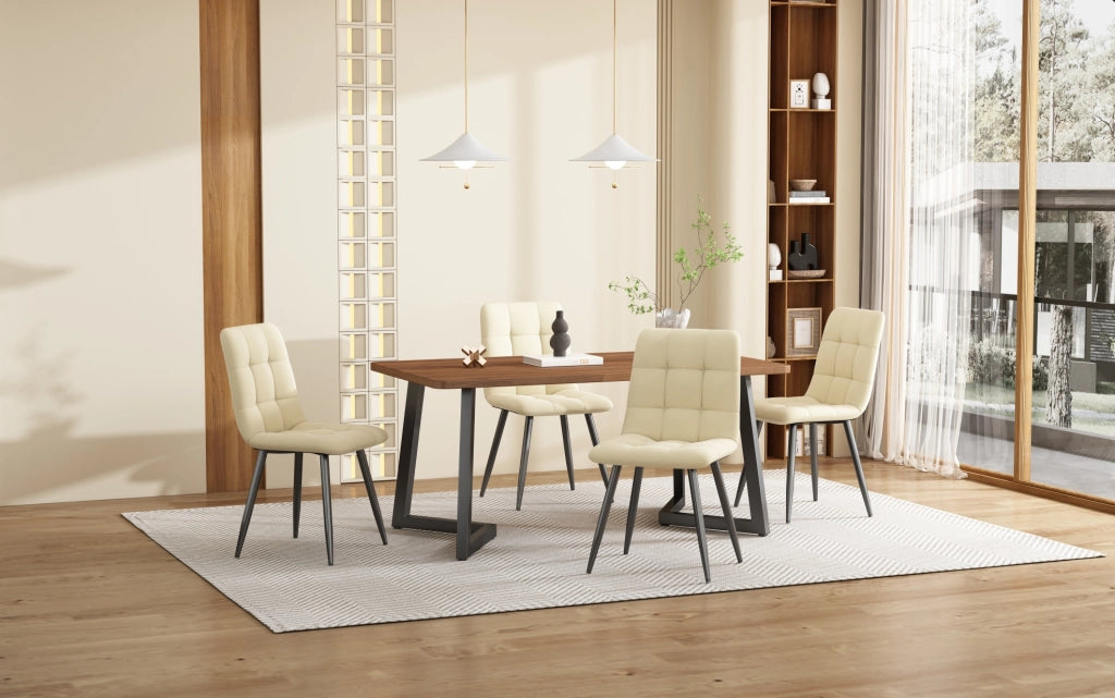 Set tavolo da pranzo con 4 sedie in velluto