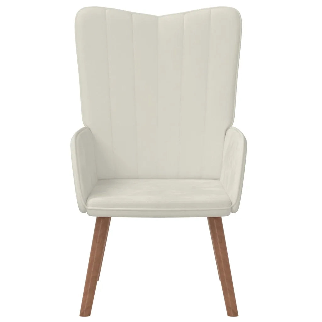Poltrona Relax Bianco Crema in Velluto 327664