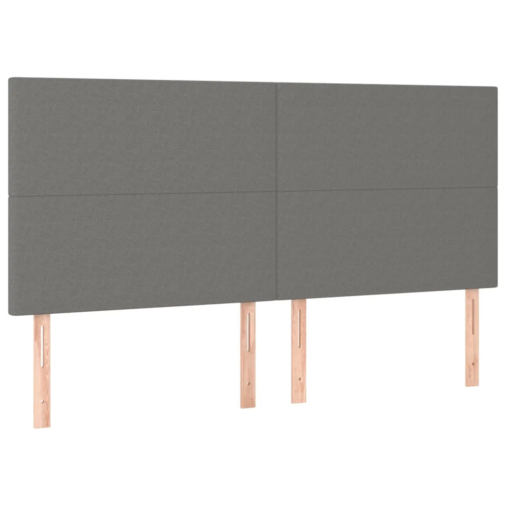 Testiera | Testata Grigio Scuro 160x5x118/128 cm Tessuto