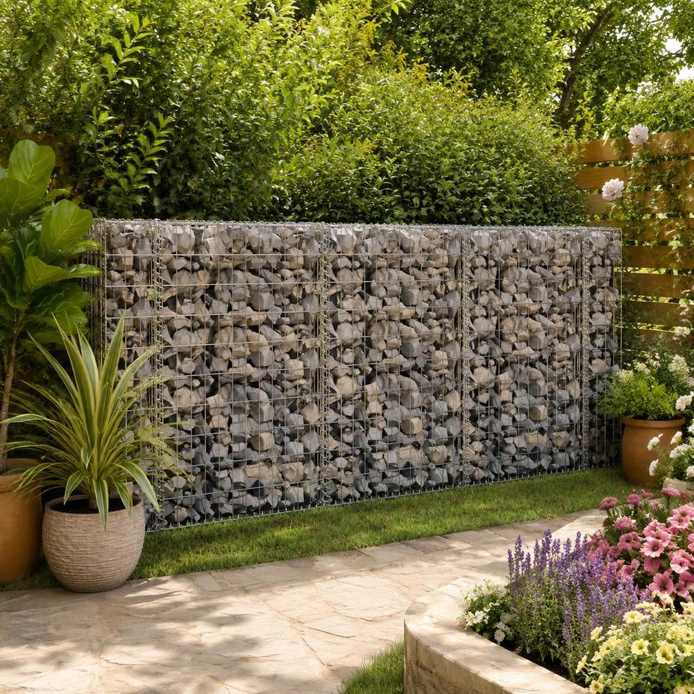 Gabion Wall With Cover, Galvanized Steel, 60x50x100 Cm