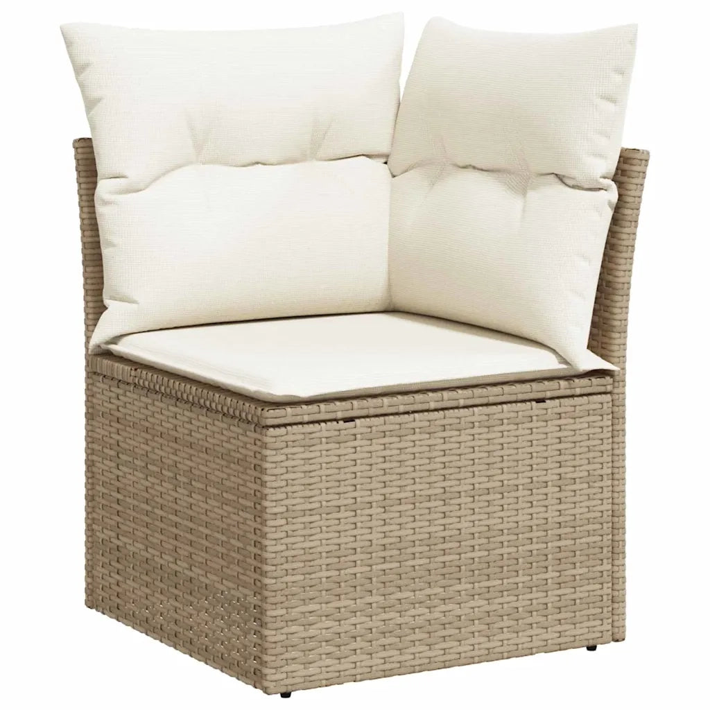 Set Divano da Giardino con cuscino 9 pcs Beige polyrattan 3360091