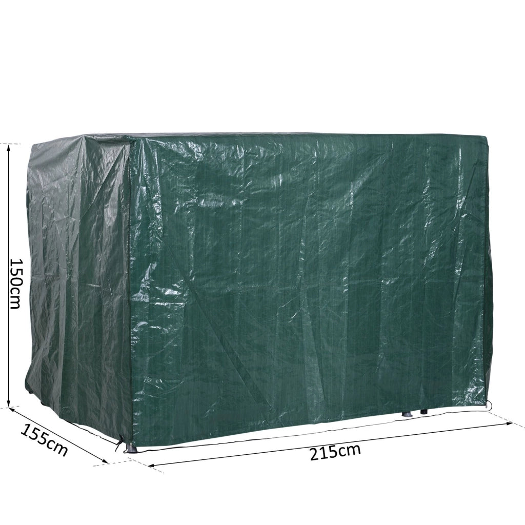 Easycomfort Copertura per Dondolo da Giardino Impermeabile Anti UV Anti Muffa con Fissaggio PE 215x155x150cm Verde