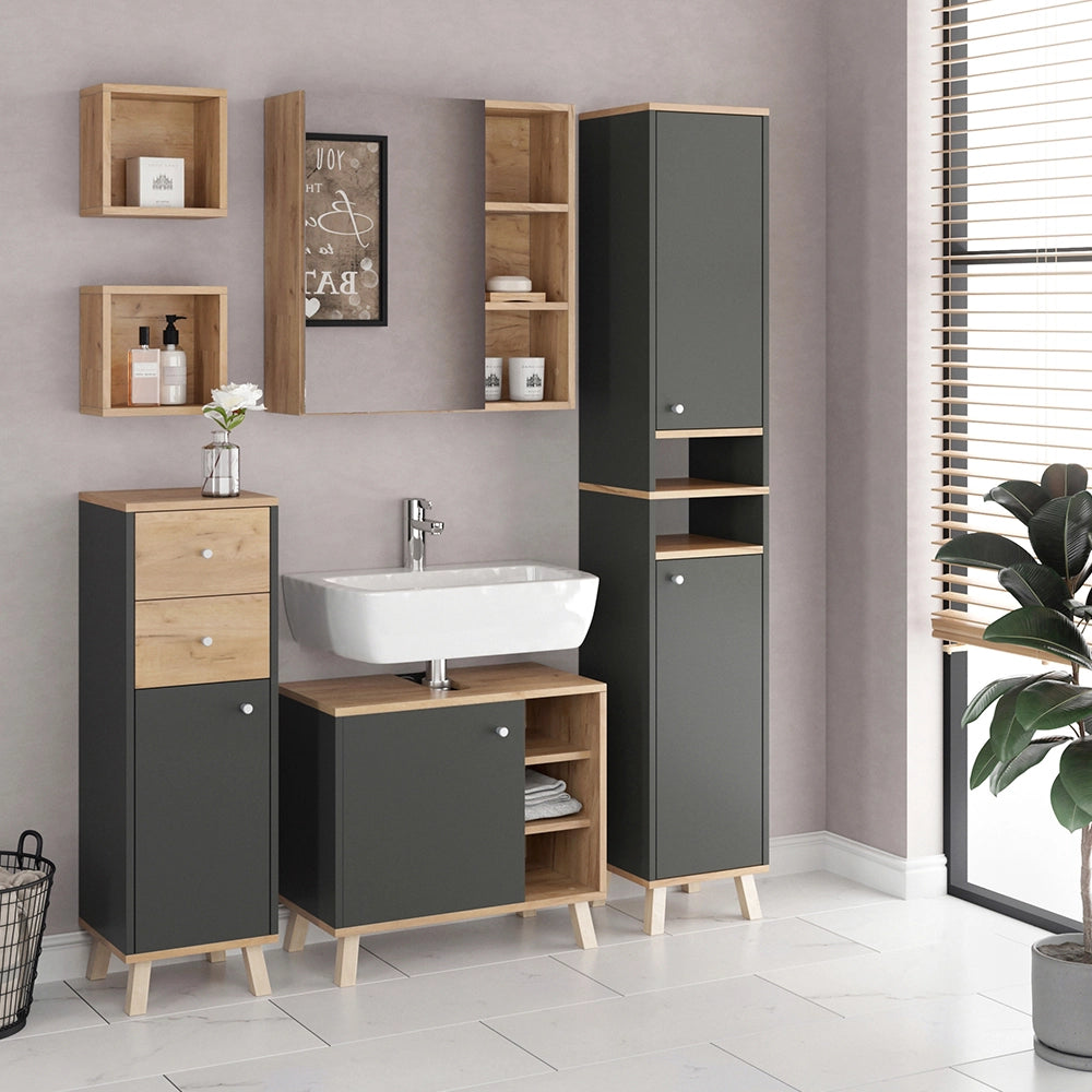 Vicco Mobile sottolavabo per bagno Antracite 60 x 54 cm