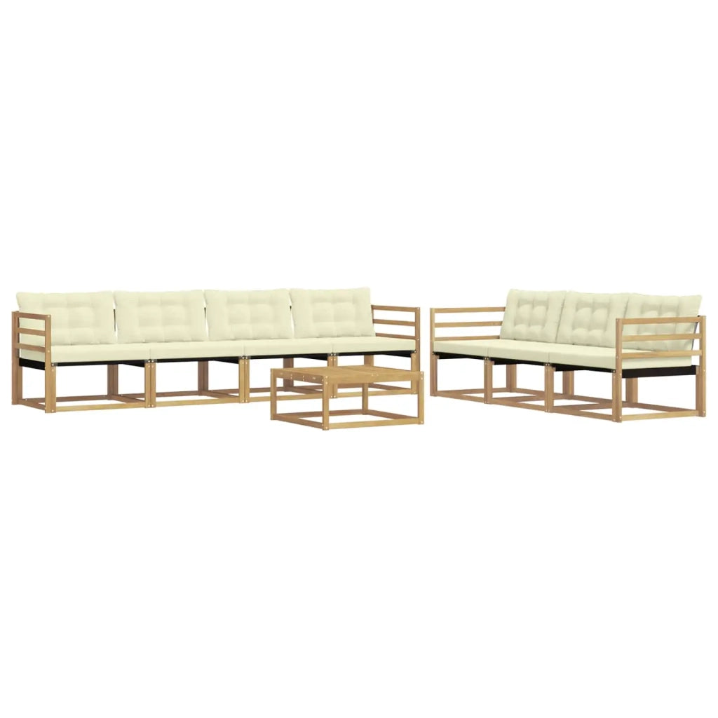 Set di divani da esterno 8 pz Bianco e Crema 3388480