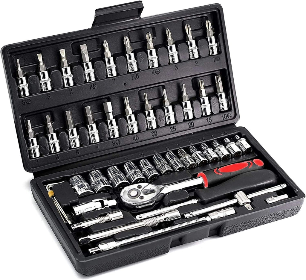 SET CHIAVI A BUSSOLA CON CRICCHETTO 46 PZ PEZZI CACCIAVITE ESAGONALE CHIAVE