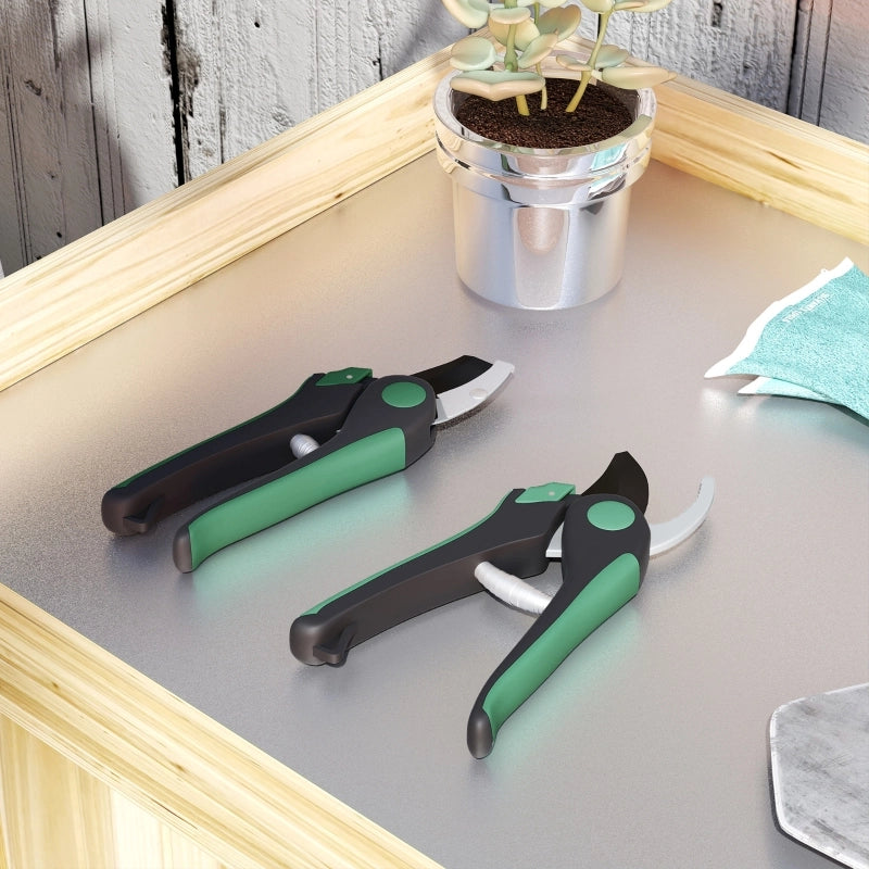 Set di attrezzi da giardino, 2 pezzi, attrezzi da giardino in metallo, attrezzi da giardinaggio con cesoie bypass e cesoie a incudine, set da