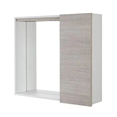 Specchio contenitore 68x61 cm rovere chiaro con pensile e LED Way