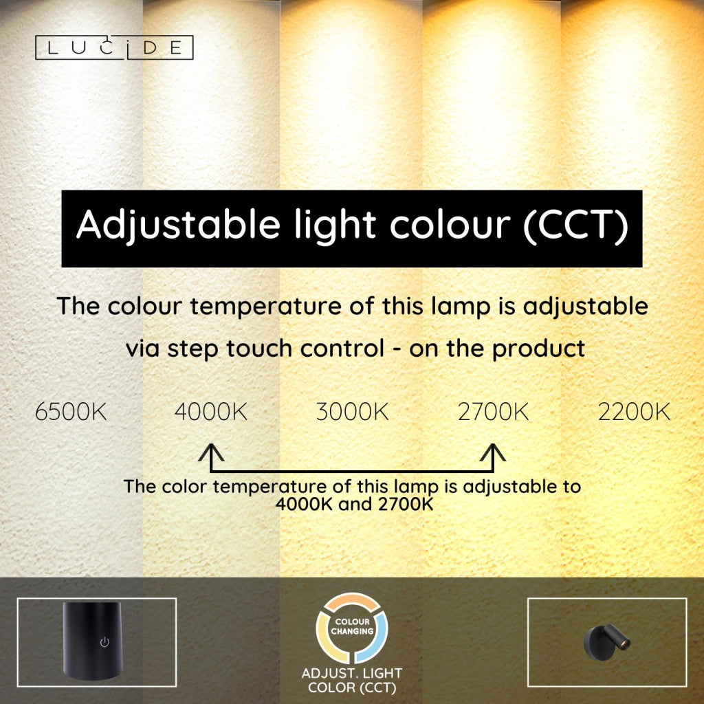 Faretto da parete TONI LED 2W nero Lucide