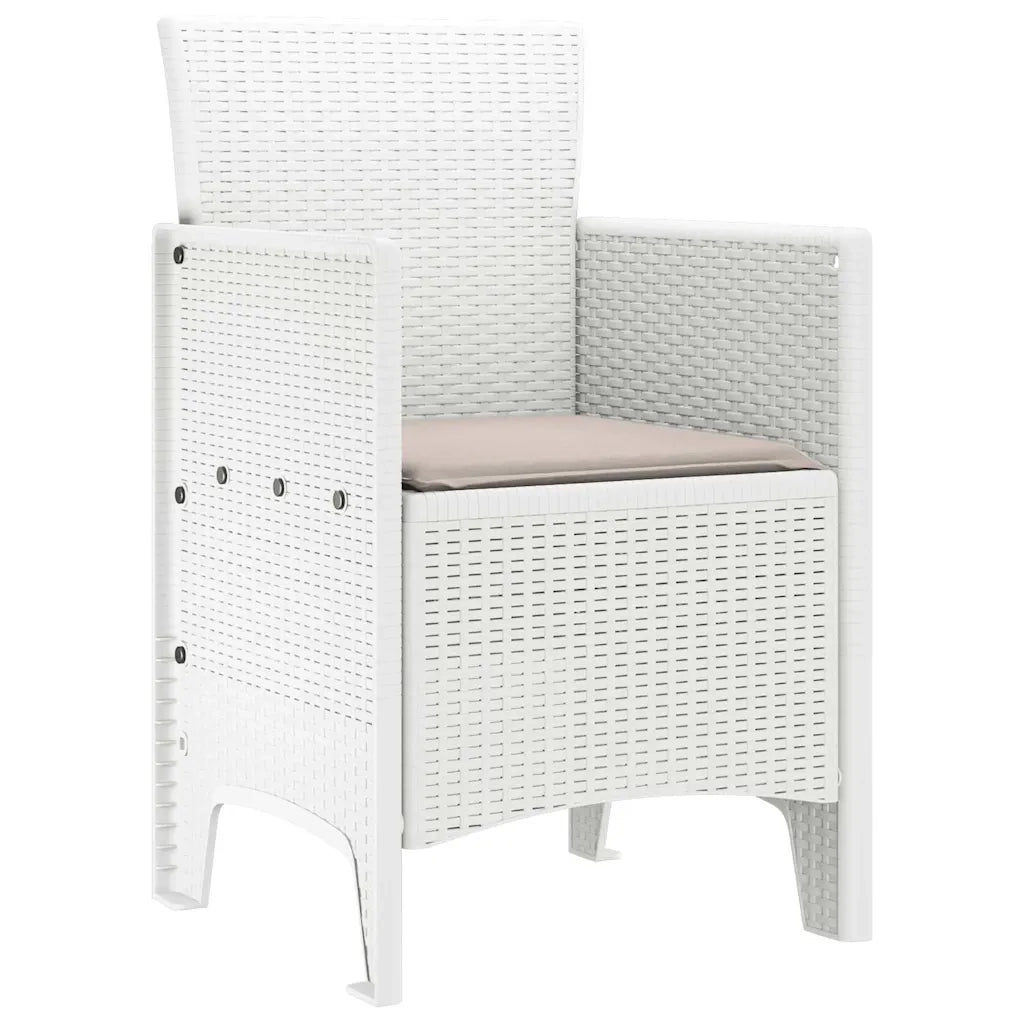 Sedia da Giardino 4 pcs Bianco 53 x 49 x 85 cm Polipropilene
