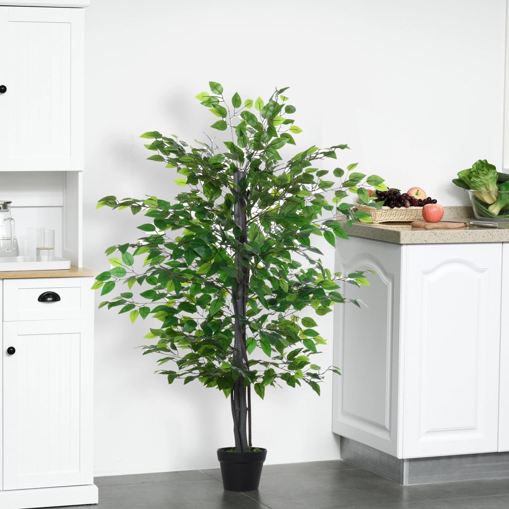 Albero di banyan artificiale, decorazione dall'aspetto naturale realizzata in legno massello, albero artificiale per soggiorno, 20x145 cm