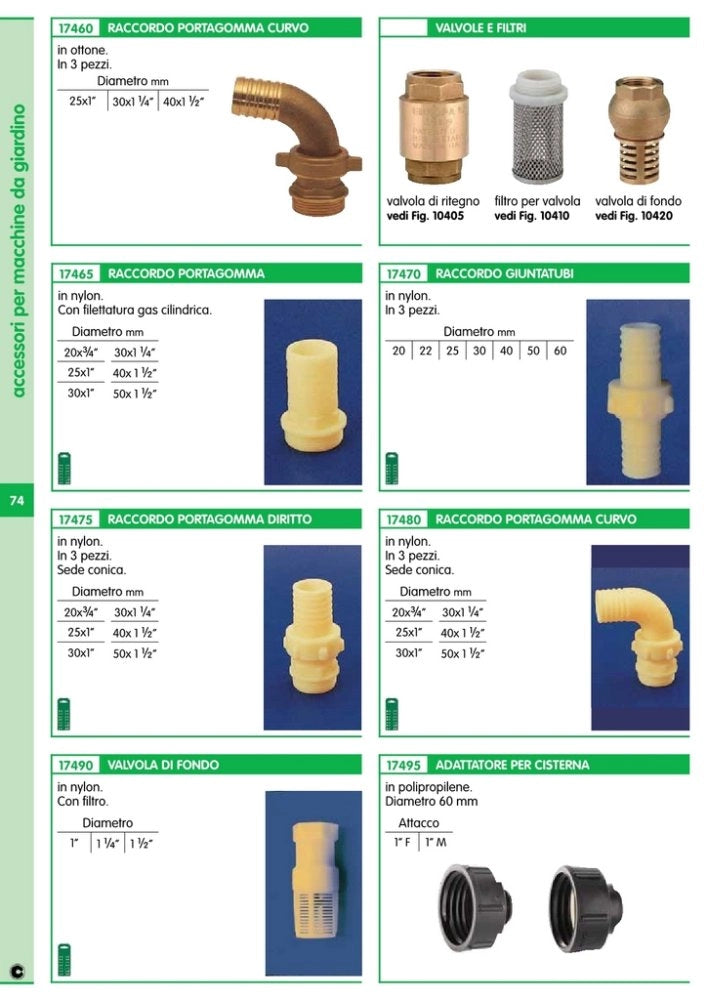 10pz raccordi nylon 3pz diritti art.2044 diametro 1-1/2x40mm cod:ferx.13981